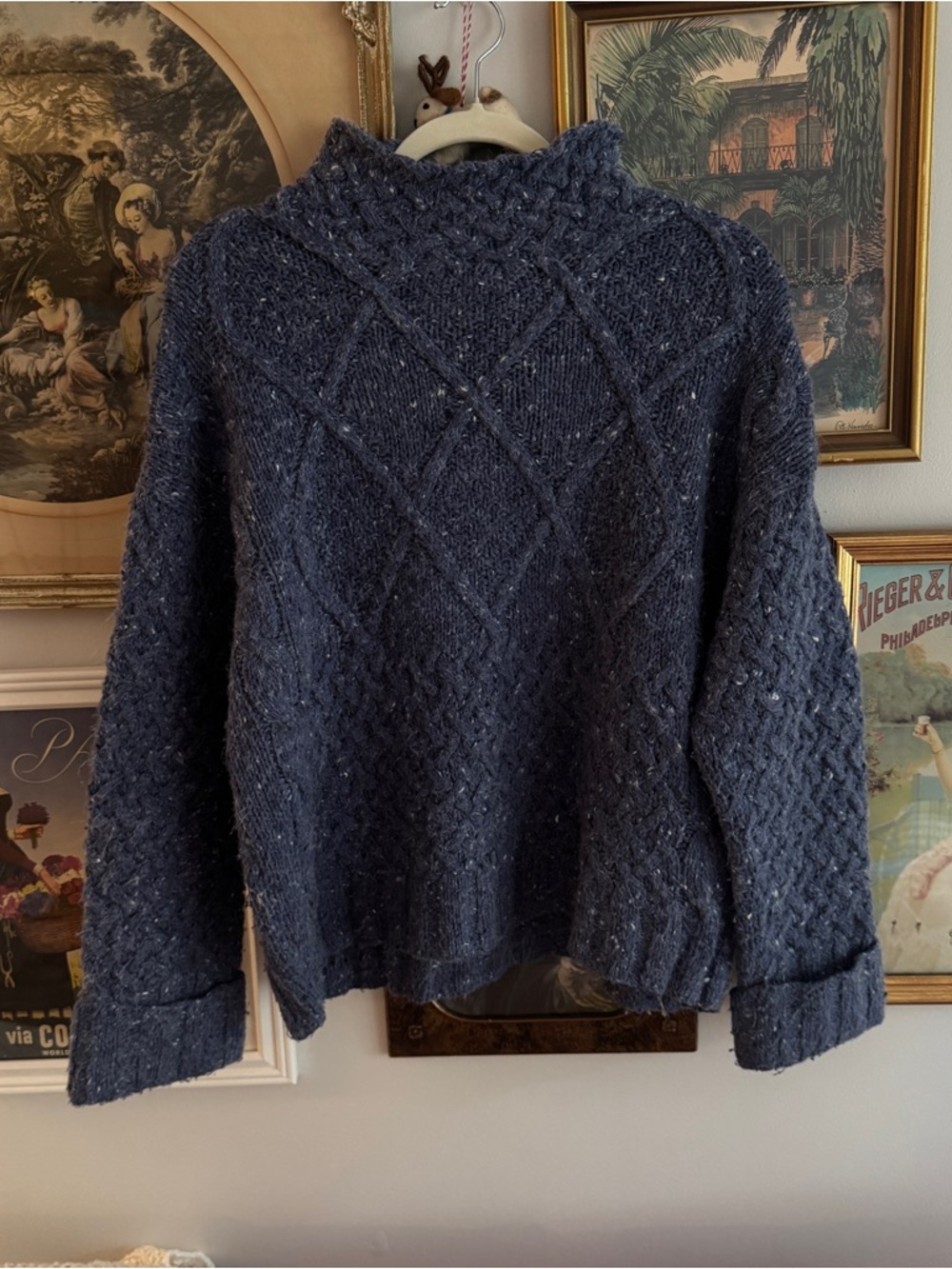 Vintage Textured Cable Knit Women's Sweater